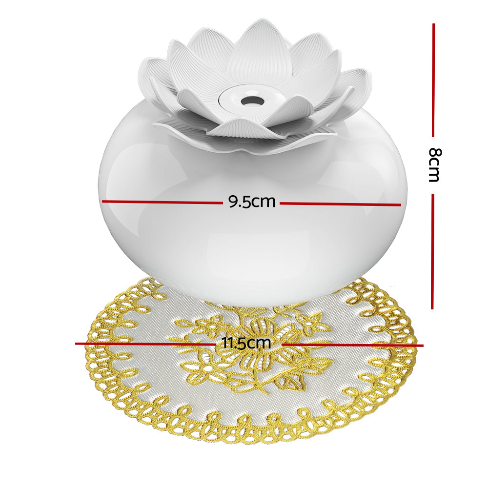 Devanti Aroma Diffuser Ceramic Essential Oils Air Humidifier Lotus