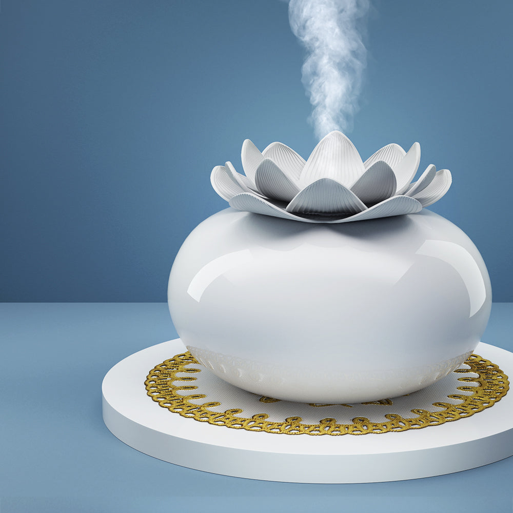 Devanti Aroma Diffuser Ceramic Essential Oils Air Humidifier Lotus