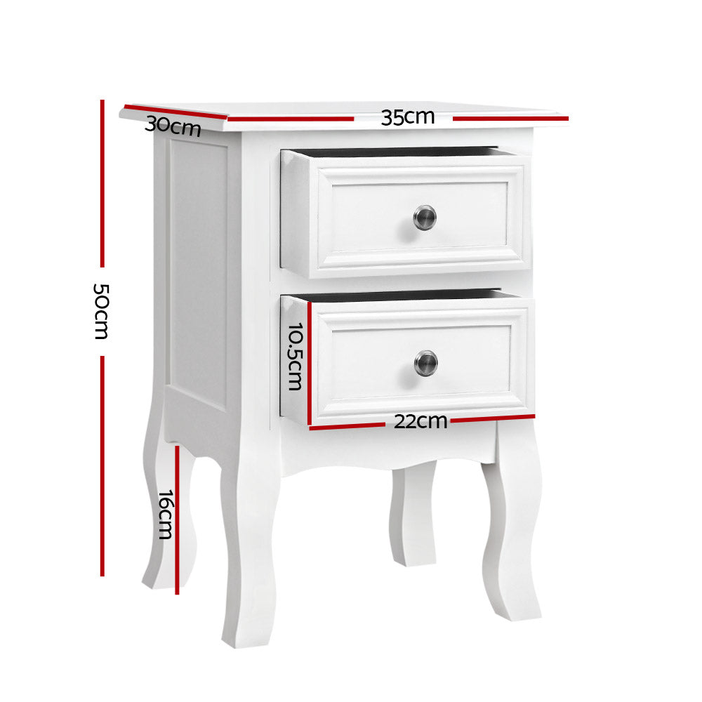 Artiss Bisset Bedside Table French White