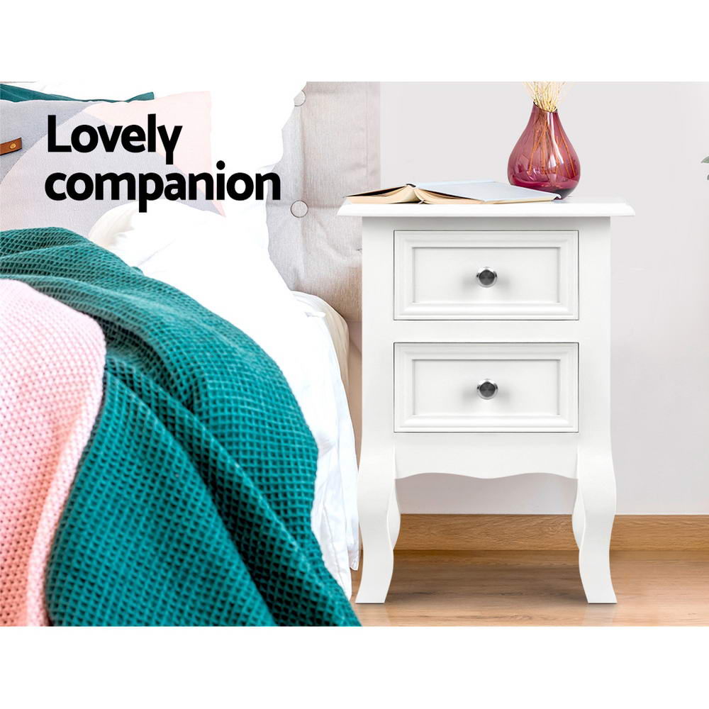 Artiss Bisset Bedside Table French White