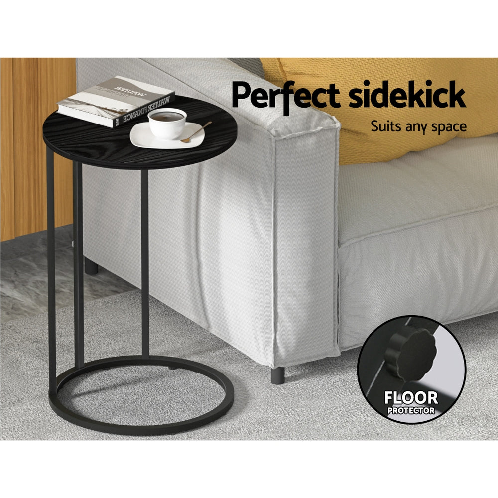 Artiss Emma Coffee Table Side Table Laptop Desk Bedside Sofa Wooden Table Metal Frame