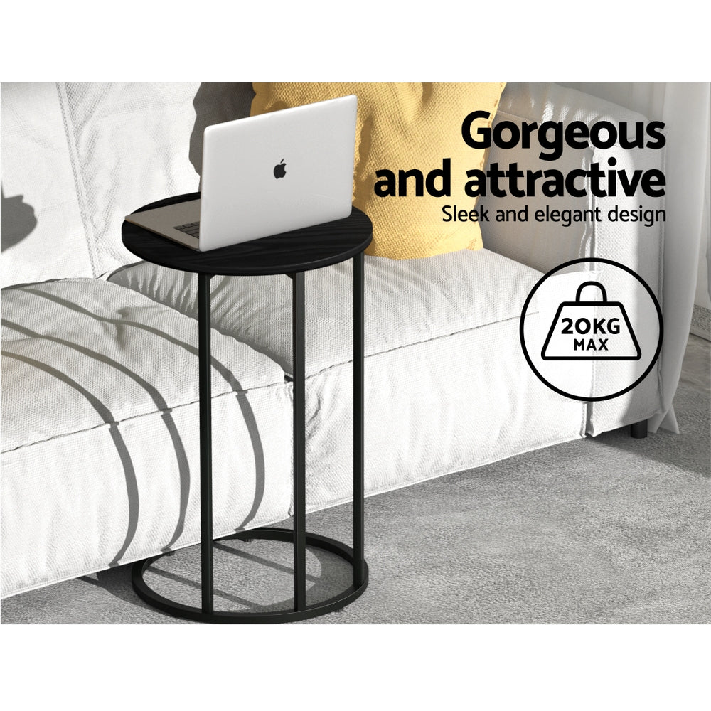 Artiss Emma Coffee Table Side Table Laptop Desk Bedside Sofa Wooden Table Metal Frame