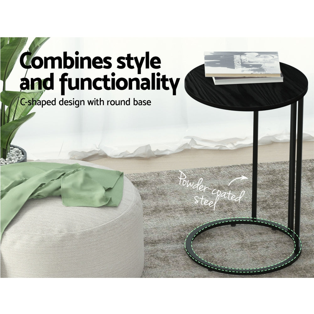 Artiss Emma Coffee Table Side Table Laptop Desk Bedside Sofa Wooden Table Metal Frame