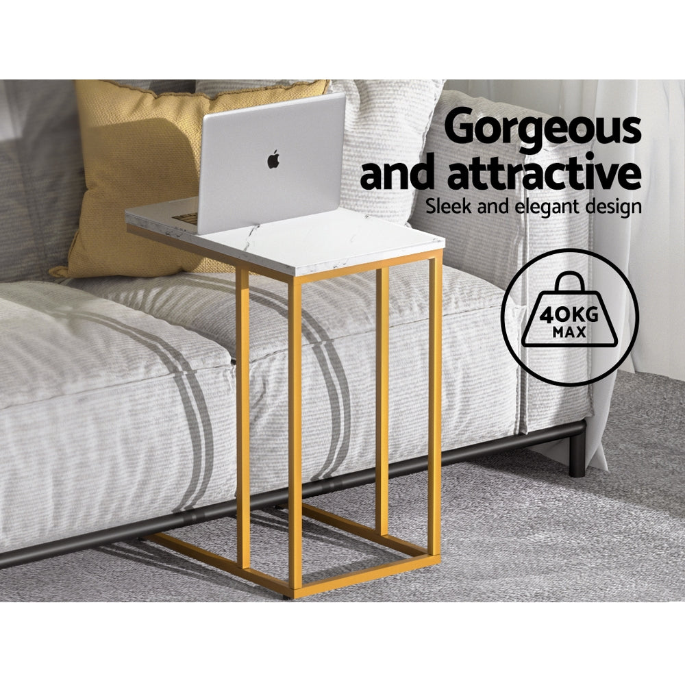 Artiss Martha Coffee Table Wooden Marble Top Finish