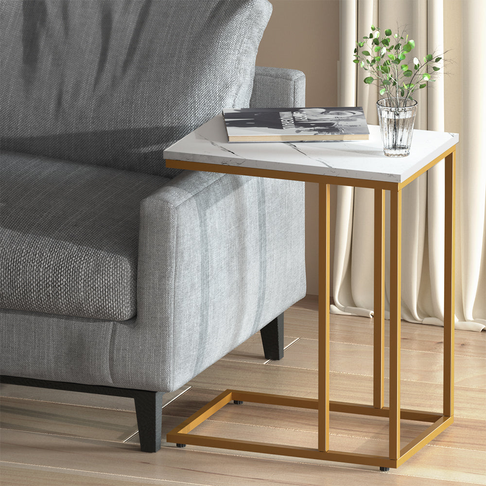 Artiss Martha Coffee Table Wooden Marble Top Finish