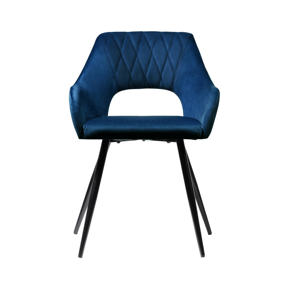 Artiss Caitlee Set of 2 Dining Chairs Velvet Blue