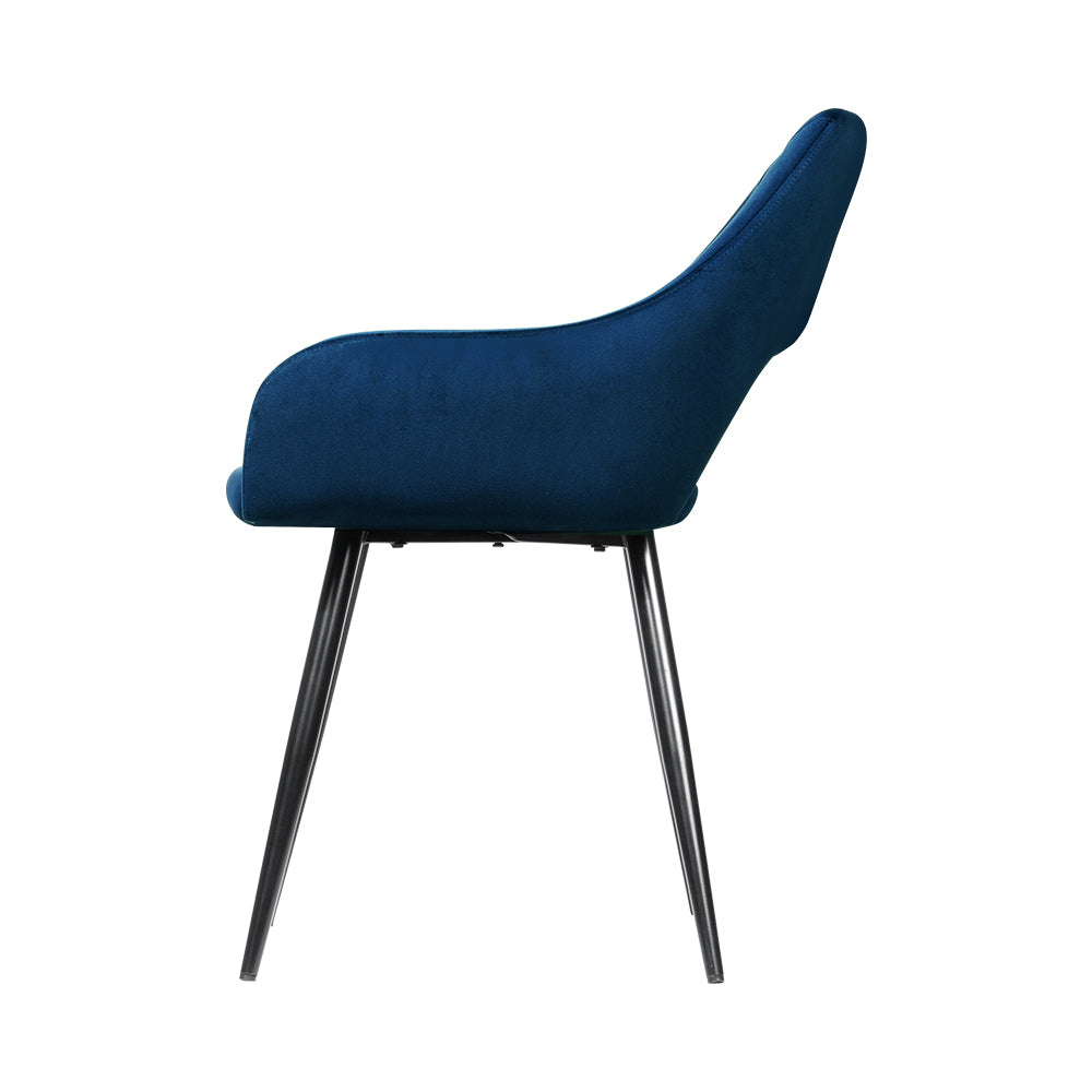 Artiss Caitlee Set of 2 Dining Chairs Velvet Blue