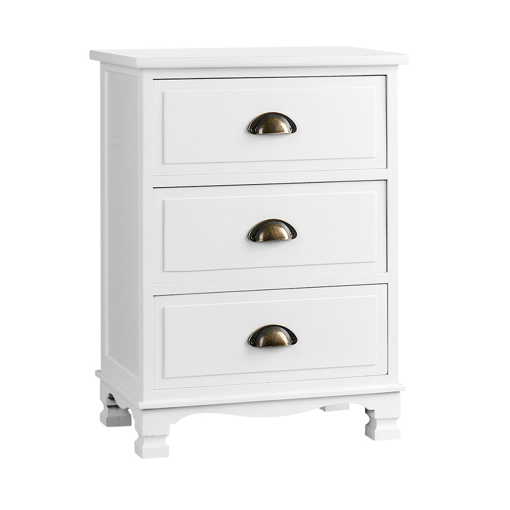 Artiss Thyme Vintage Bedside Table White