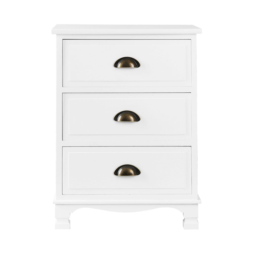 Artiss Thyme Vintage Bedside Table White