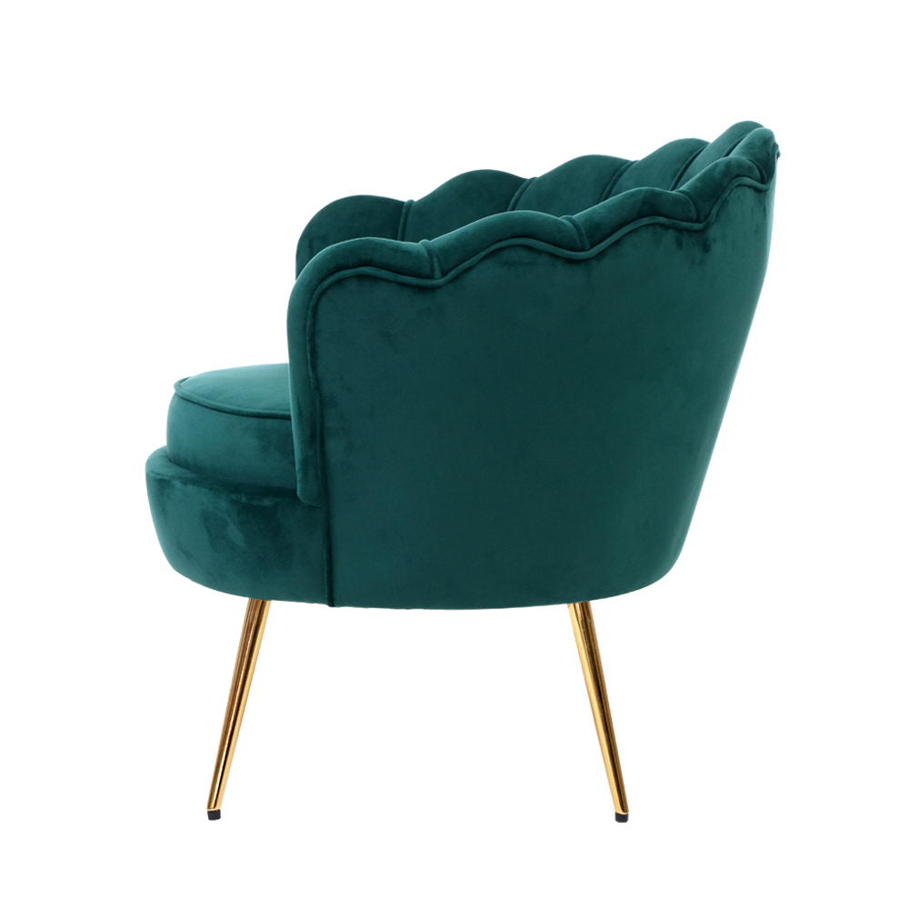 Artiss Callista Accent Chair Velvet Green
