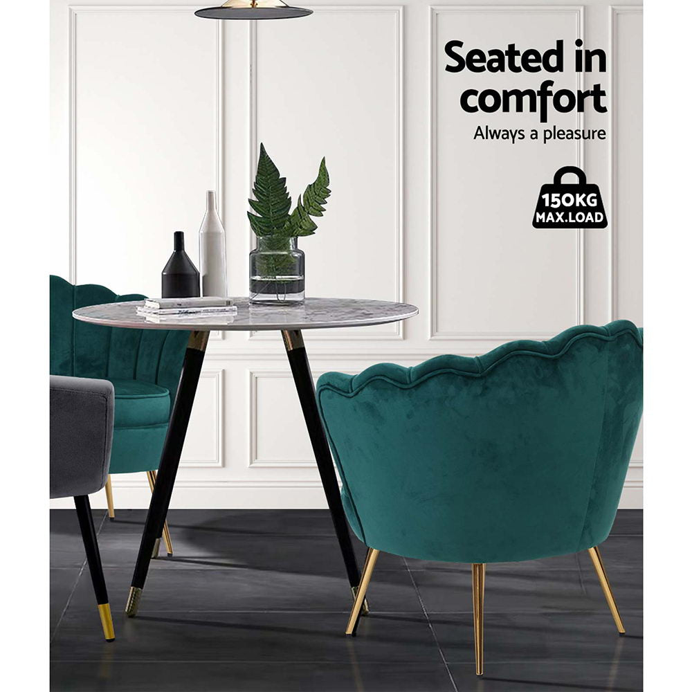 Artiss Callista Accent Chair Velvet Green
