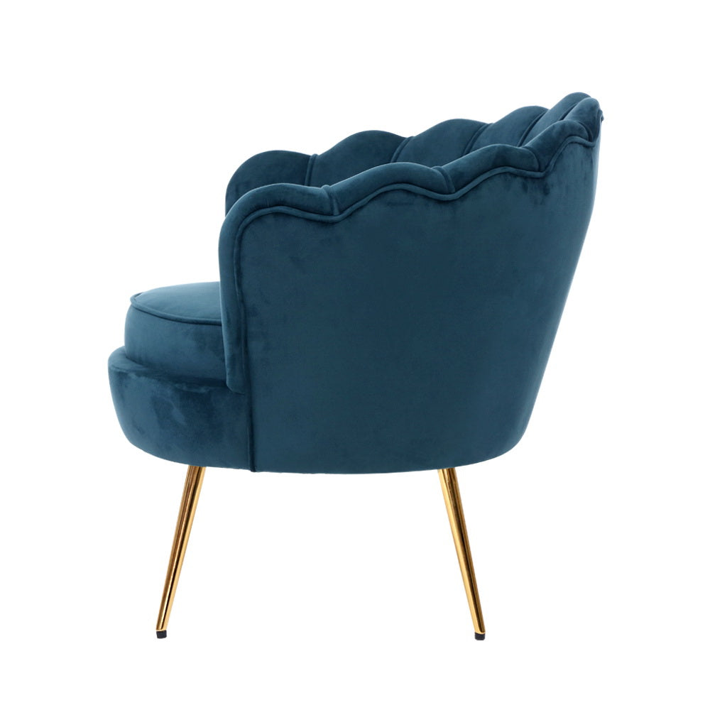 Artiss Callista Accent Chair Velvet Blue