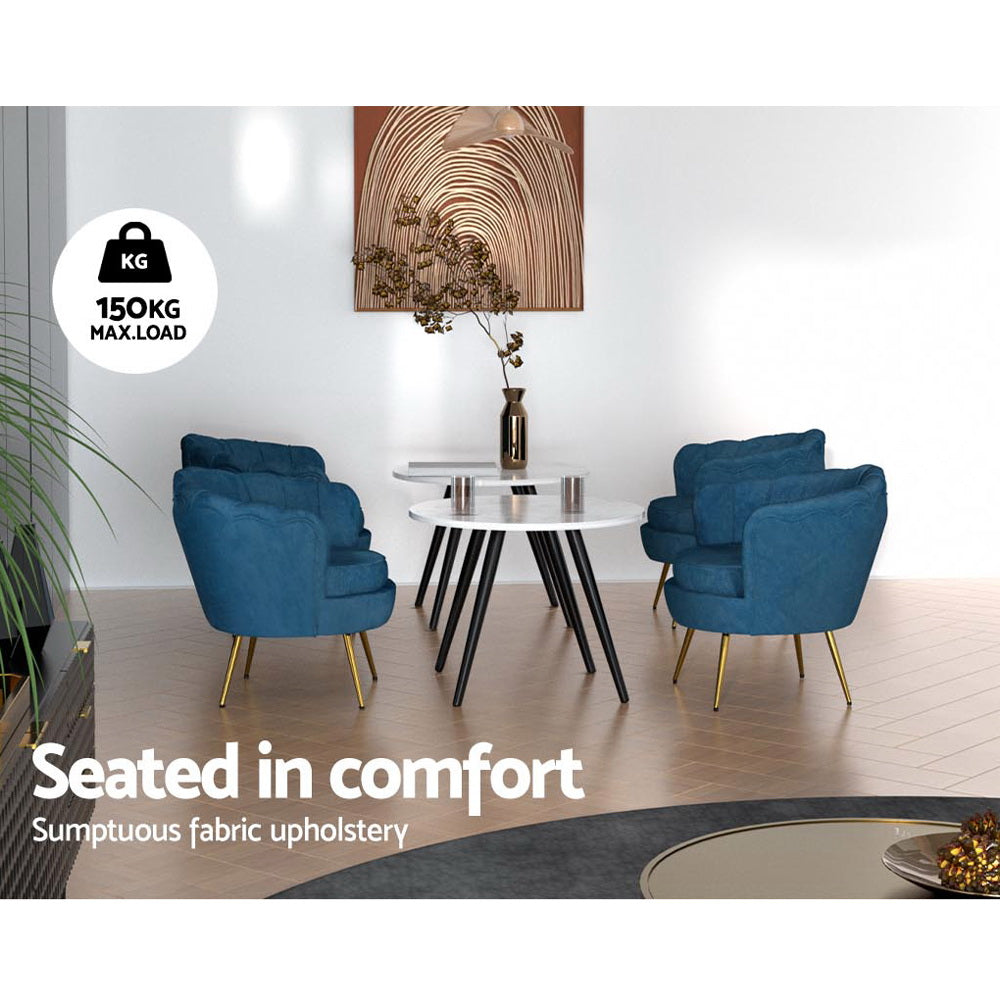 Artiss Callista Accent Chair Velvet Blue