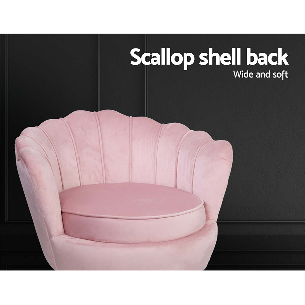 Artiss Callista Accent Chair Velvet Pink