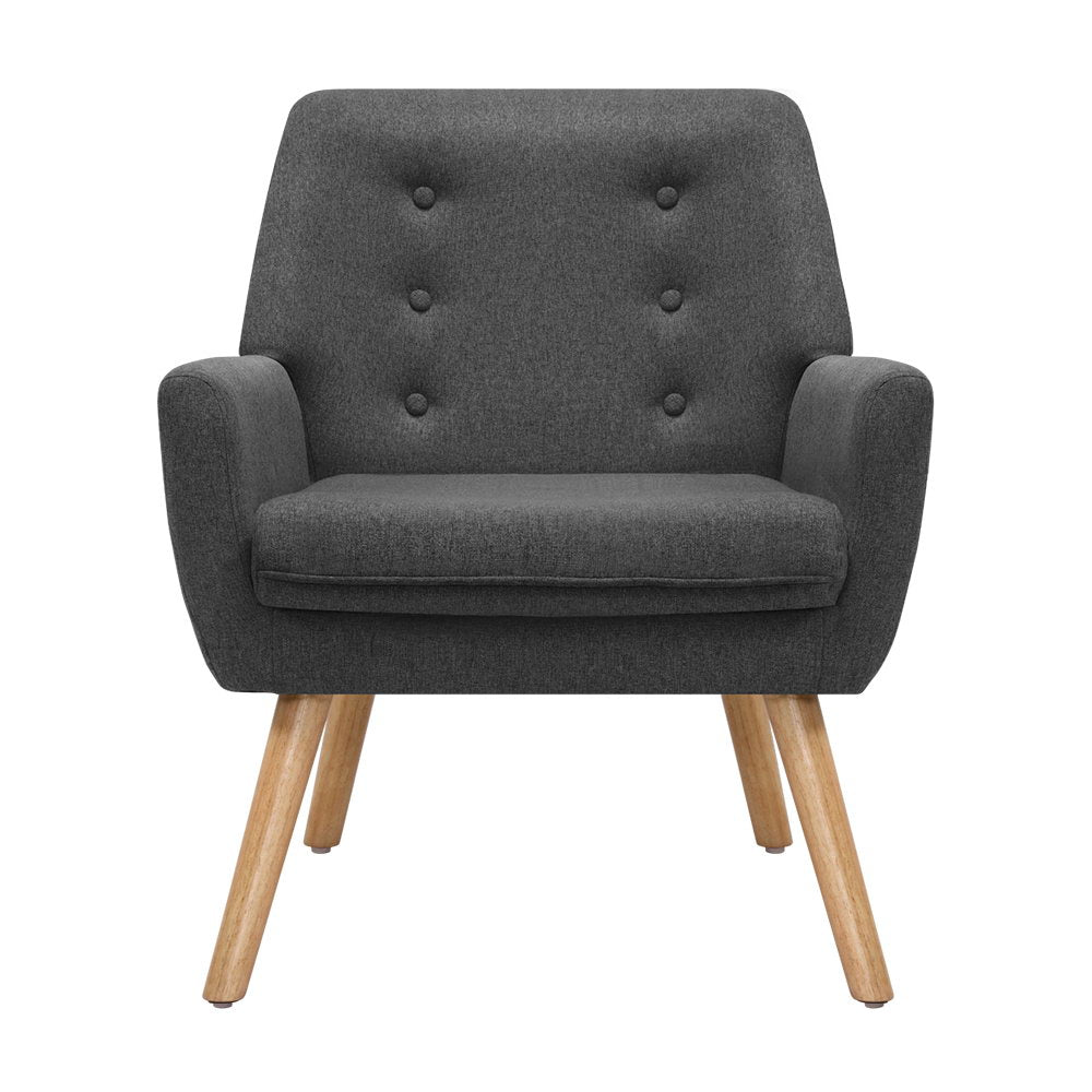 Artiss Anne Armchair Tub Single Dining Chair - Charcoal