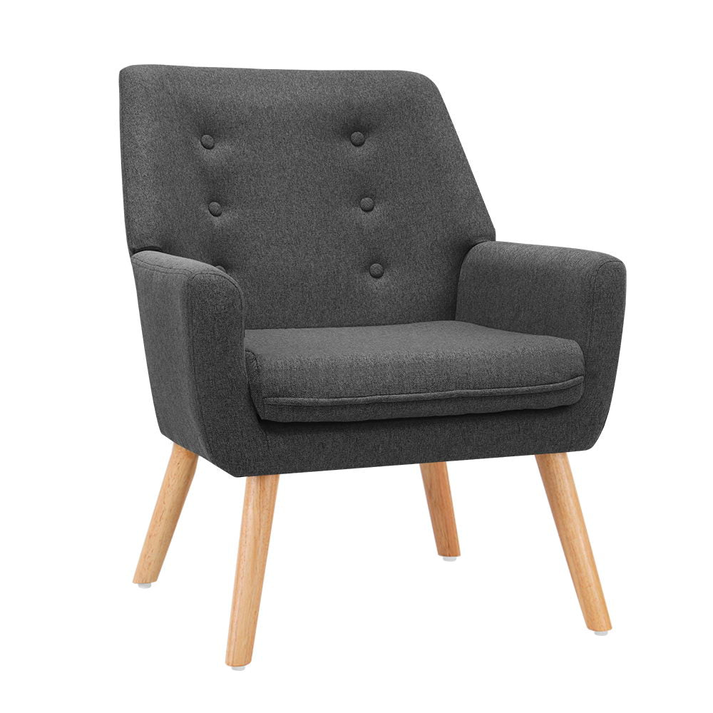 Artiss Anne Armchair Tub Single Dining Chair - Charcoal