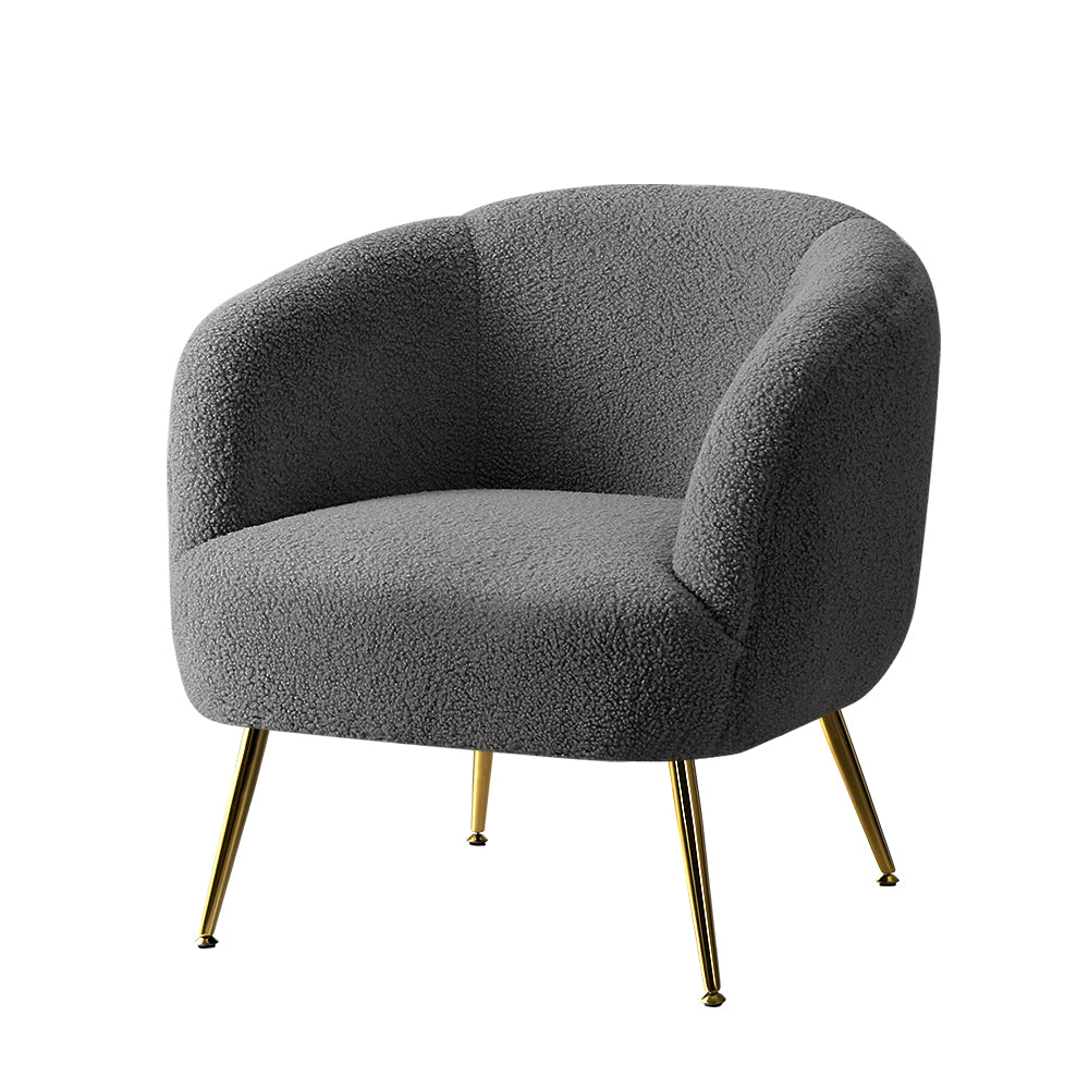 Artiss Carneiro Accent Chair Sherpa Boucle Charcoal