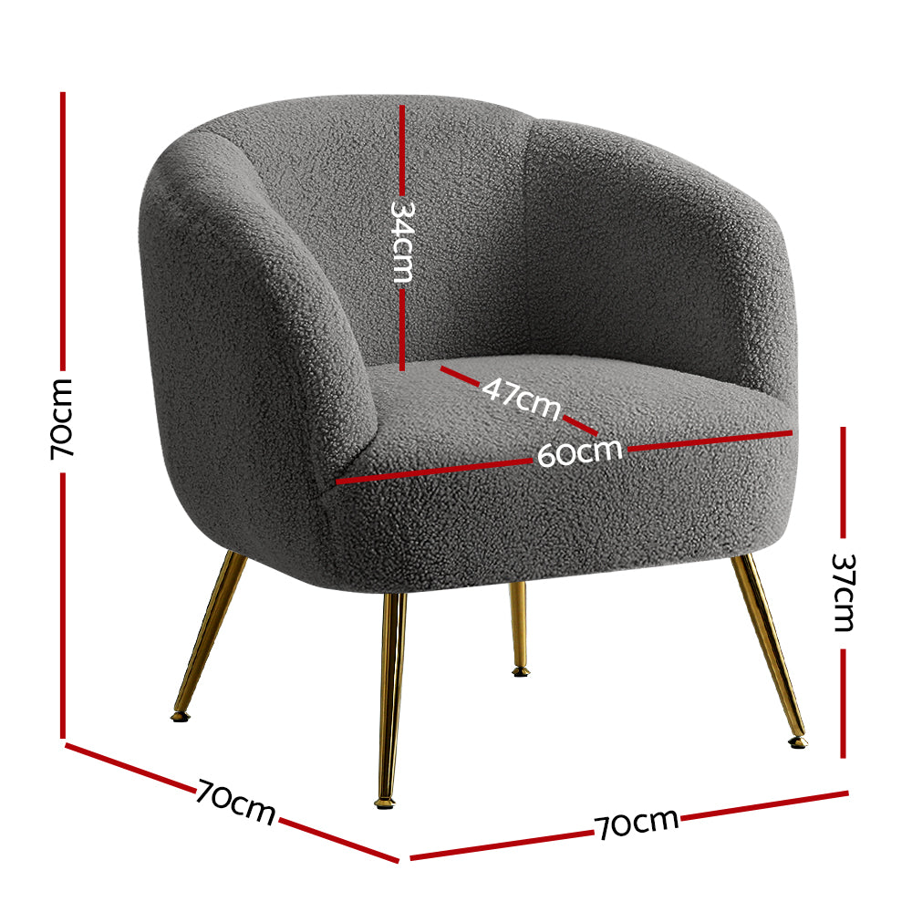 Artiss Carneiro Accent Chair Sherpa Boucle Charcoal