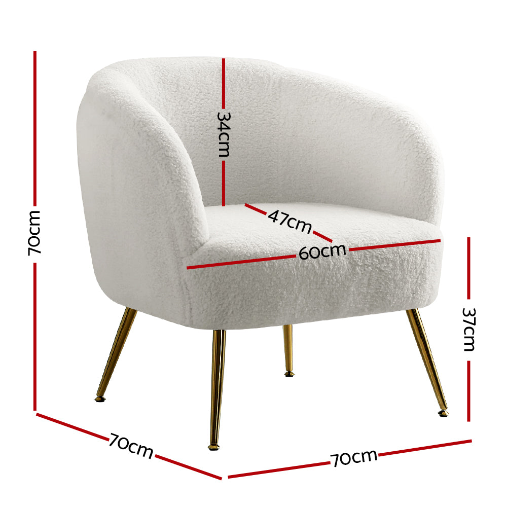 Artiss Carneiro Accent Chair Sherpa Boucle White
