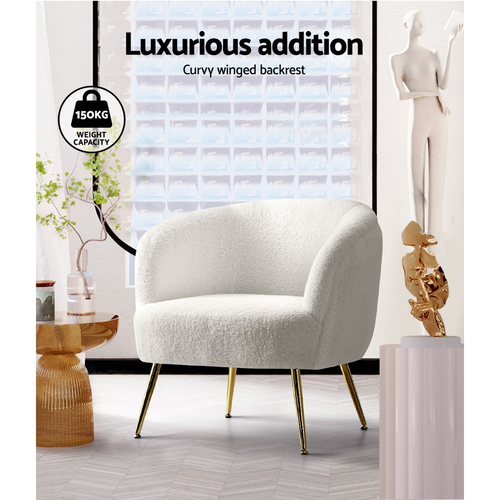 Artiss Carneiro Accent Chair Sherpa Boucle White