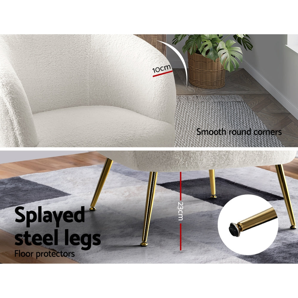 Artiss Carneiro Accent Chair Sherpa Boucle White