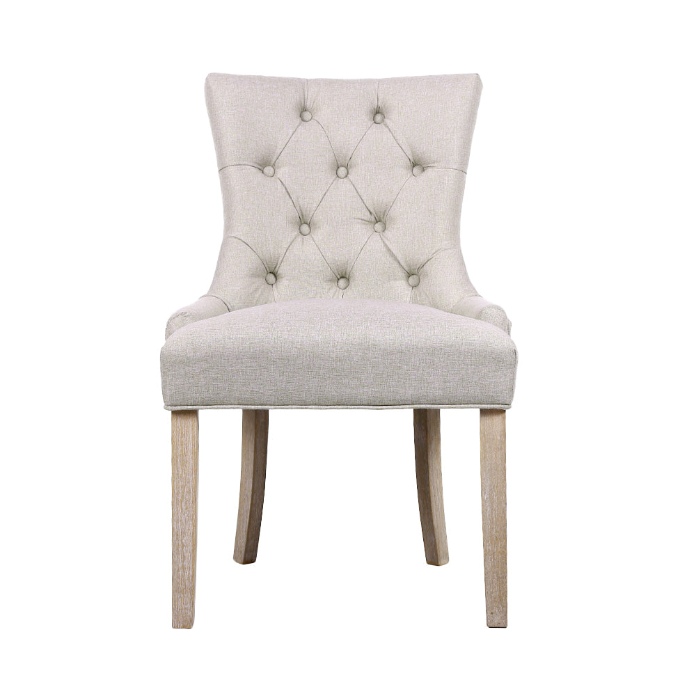 Artiss Cayes Set of 2 Dining Chair Beige French Provincial Chairs