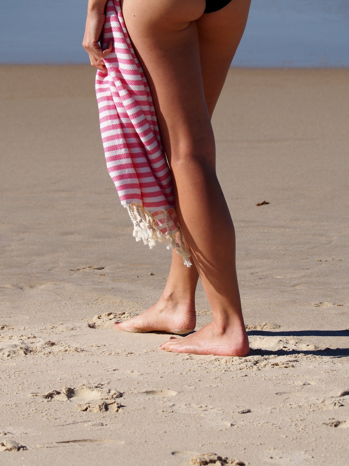 PORTSEA TURKISH COTTON BEACH TOWEL - ROSE