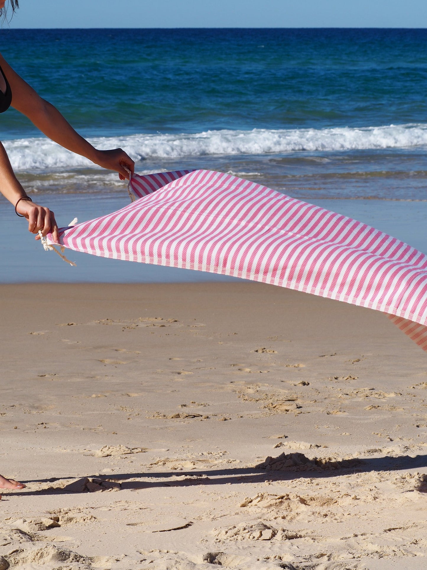 PORTSEA TURKISH COTTON BEACH TOWEL - ROSE
