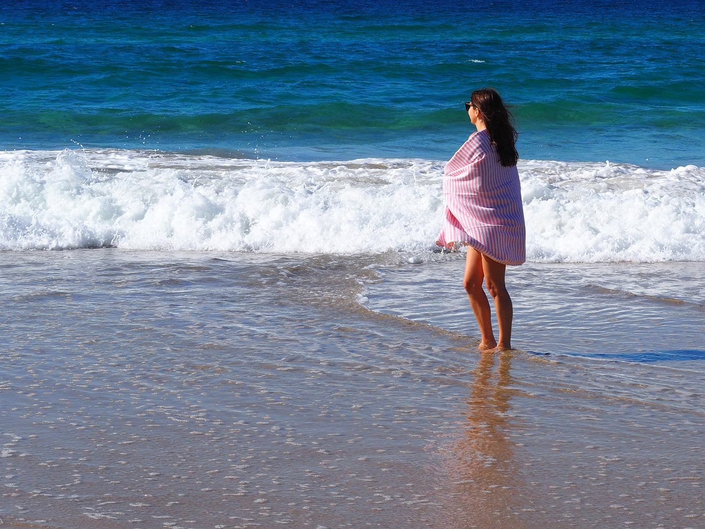 PORTSEA TURKISH COTTON BEACH TOWEL - BLUSH