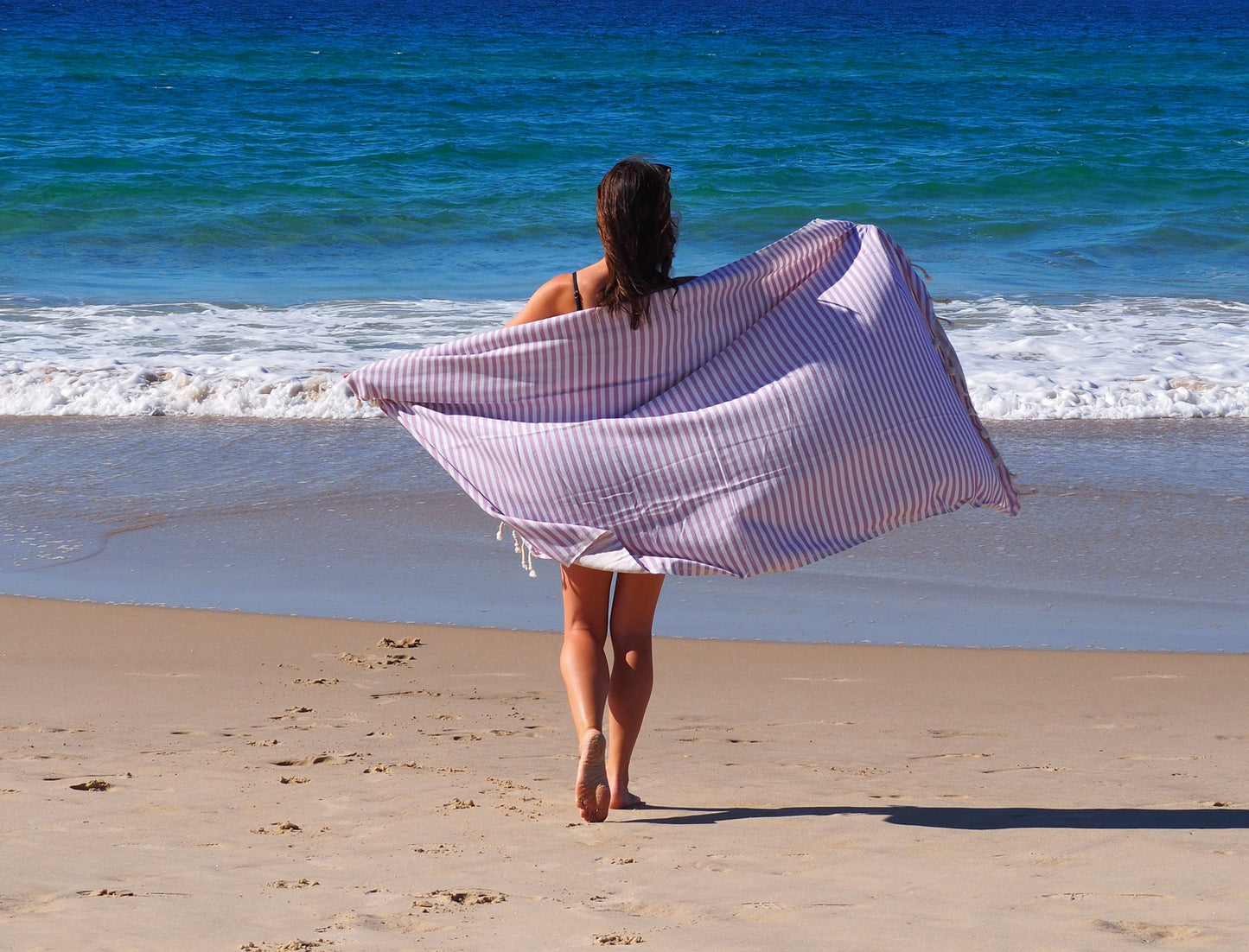 PORTSEA TURKISH COTTON BEACH TOWEL - LILAC