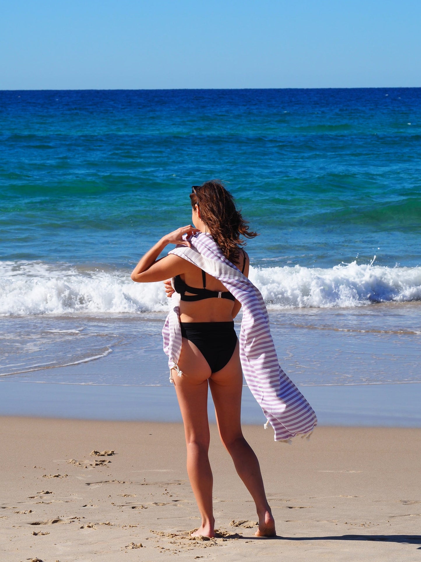 PORTSEA TURKISH COTTON BEACH TOWEL - LILAC