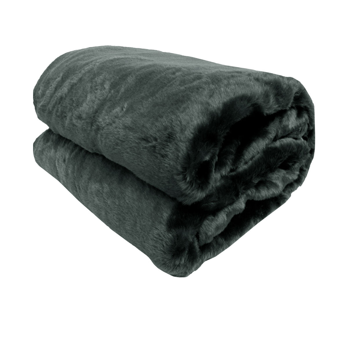 Faux Mink Throw Rug Picnic Rug Charcoal