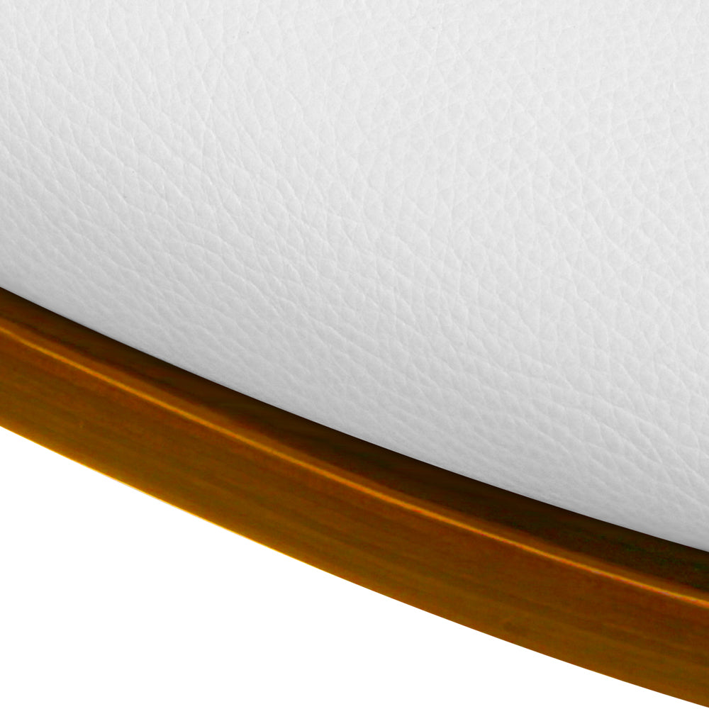 Artiss Selina Wooden PU Leather Bar Stool - White and Chrome
