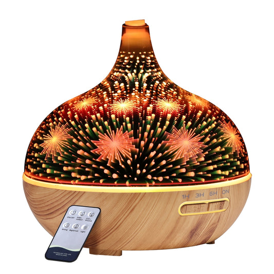 DEVANTI Aroma Diffuser 3D LED Night Light Firework Air Humidifier Purifier 400ml Remote Control