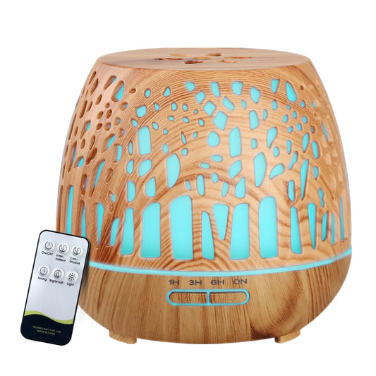 Devanti Aroma Diffuser Essential Oil Ultrasonic Cool Mist Wood Grain Remote Control 400ml