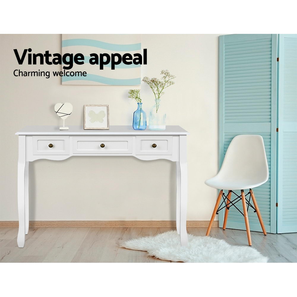 Artiss Hall Console Table Hallway Side Wooden French White