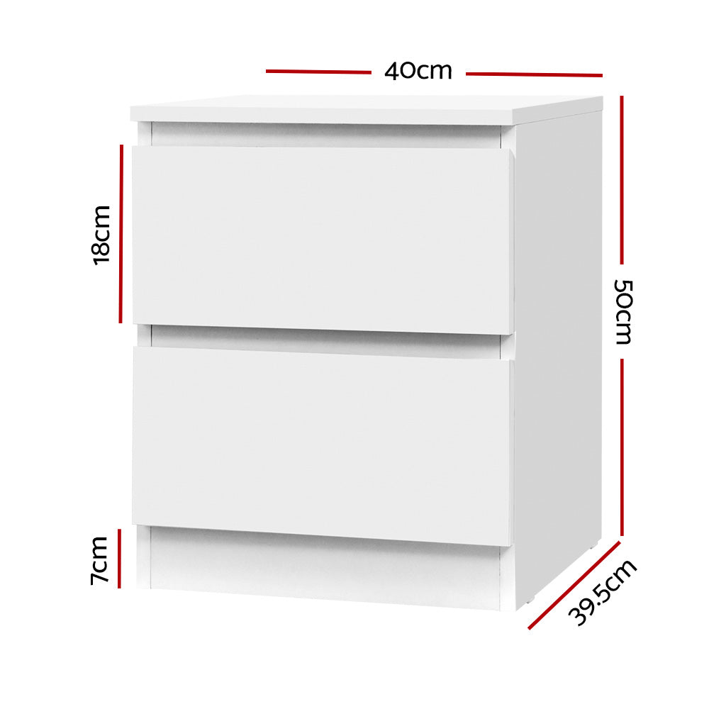 Artiss Pepe Bedside Table Unit White