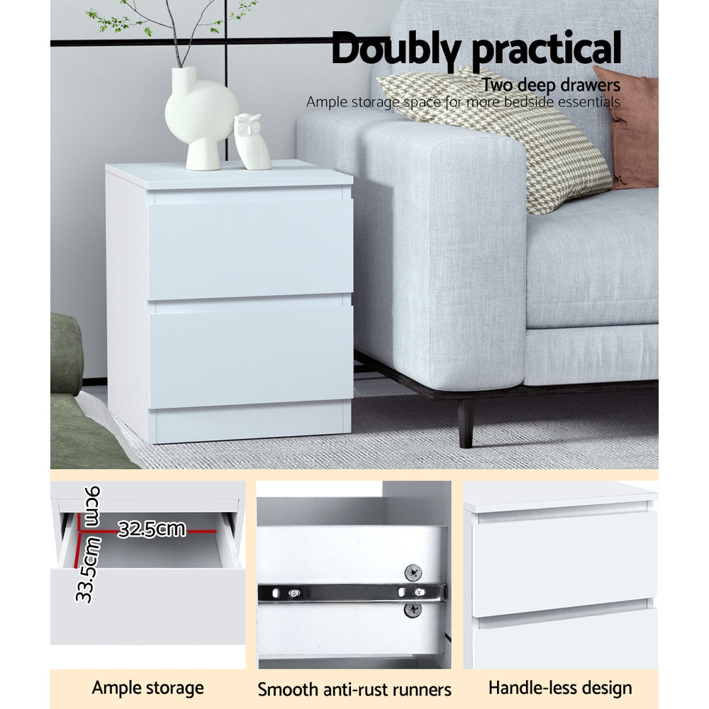 Artiss Pepe Bedside Table Unit White