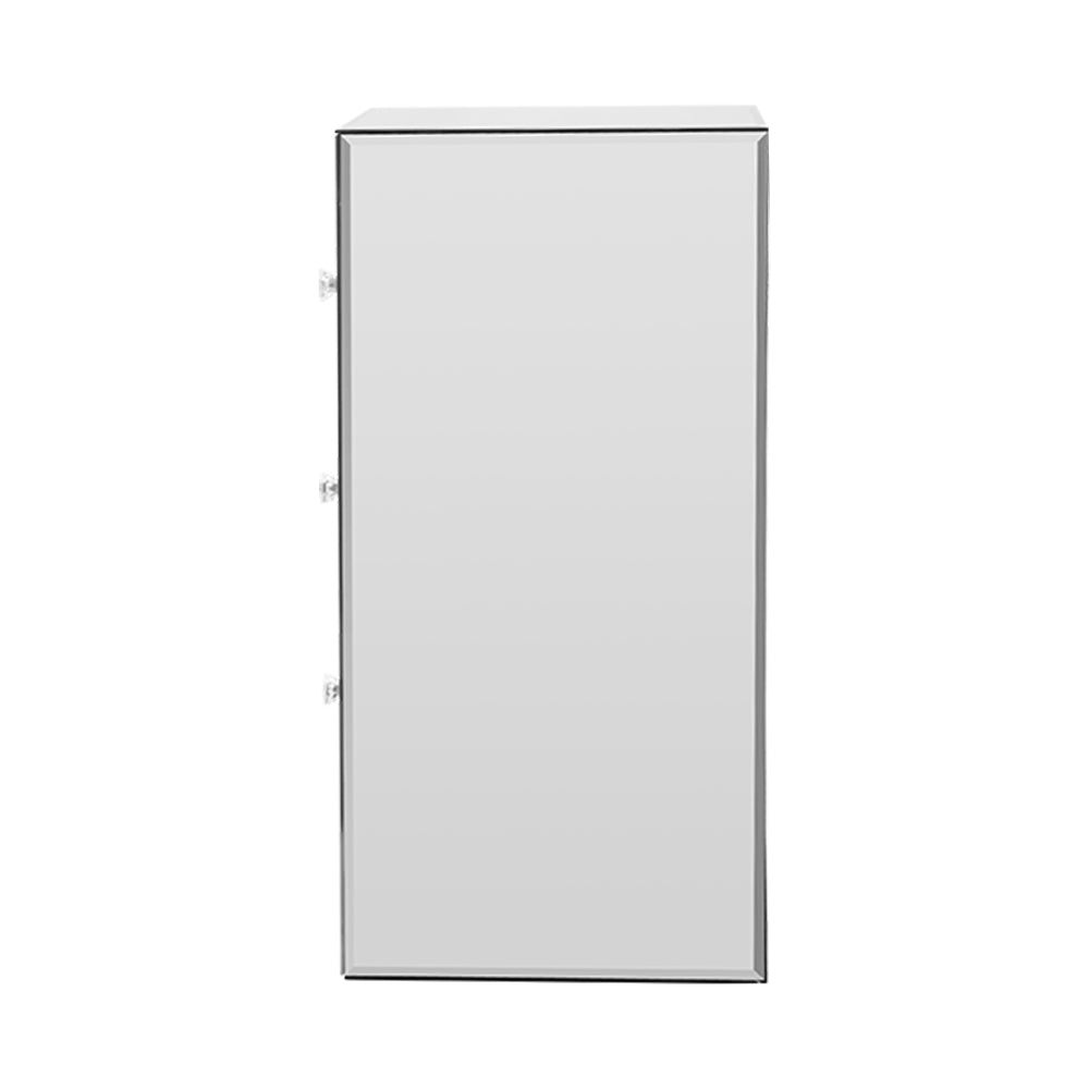 Artiss Quenn Bedside Table 3 Drawers Mirrored - Silver