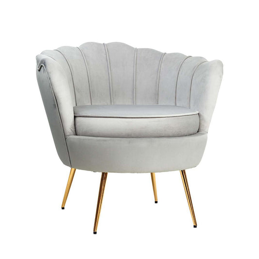 Artiss Callista Accent Chair Velvet Grey