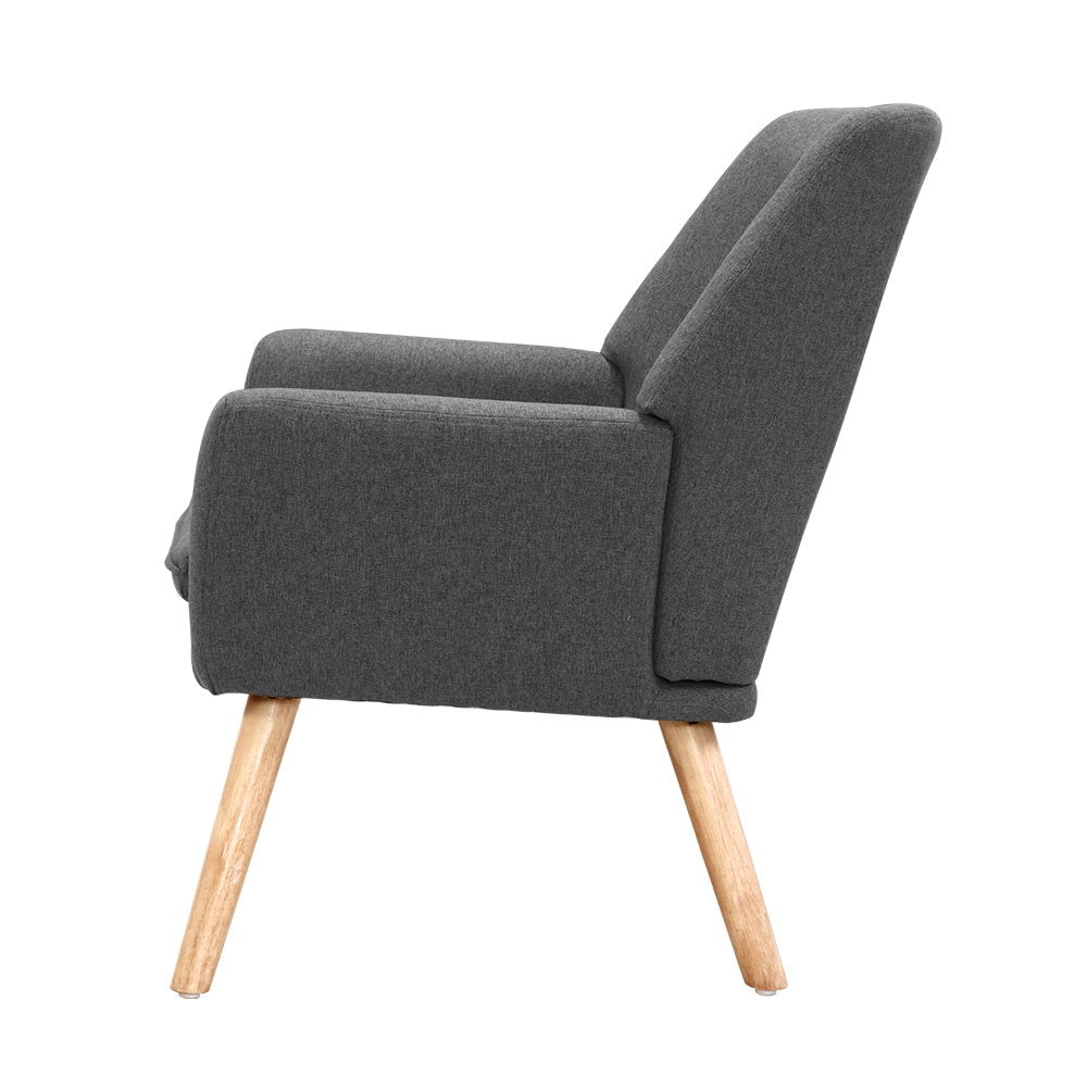 Artiss Anne Armchair Tub Single Dining Chair - Charcoal