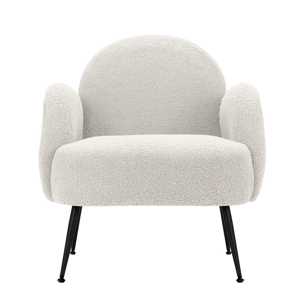 Artiss Hanes Accent Chair Sherpa Boucle White