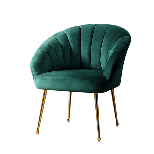 Artiss Eloise Accent Chair Velvet Green