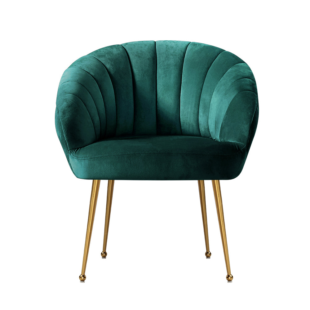 Artiss Eloise Accent Chair Velvet Green