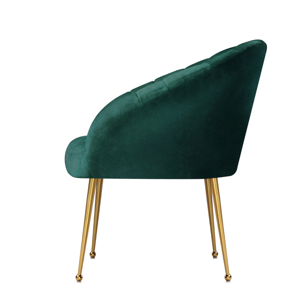 Artiss Eloise Accent Chair Velvet Green