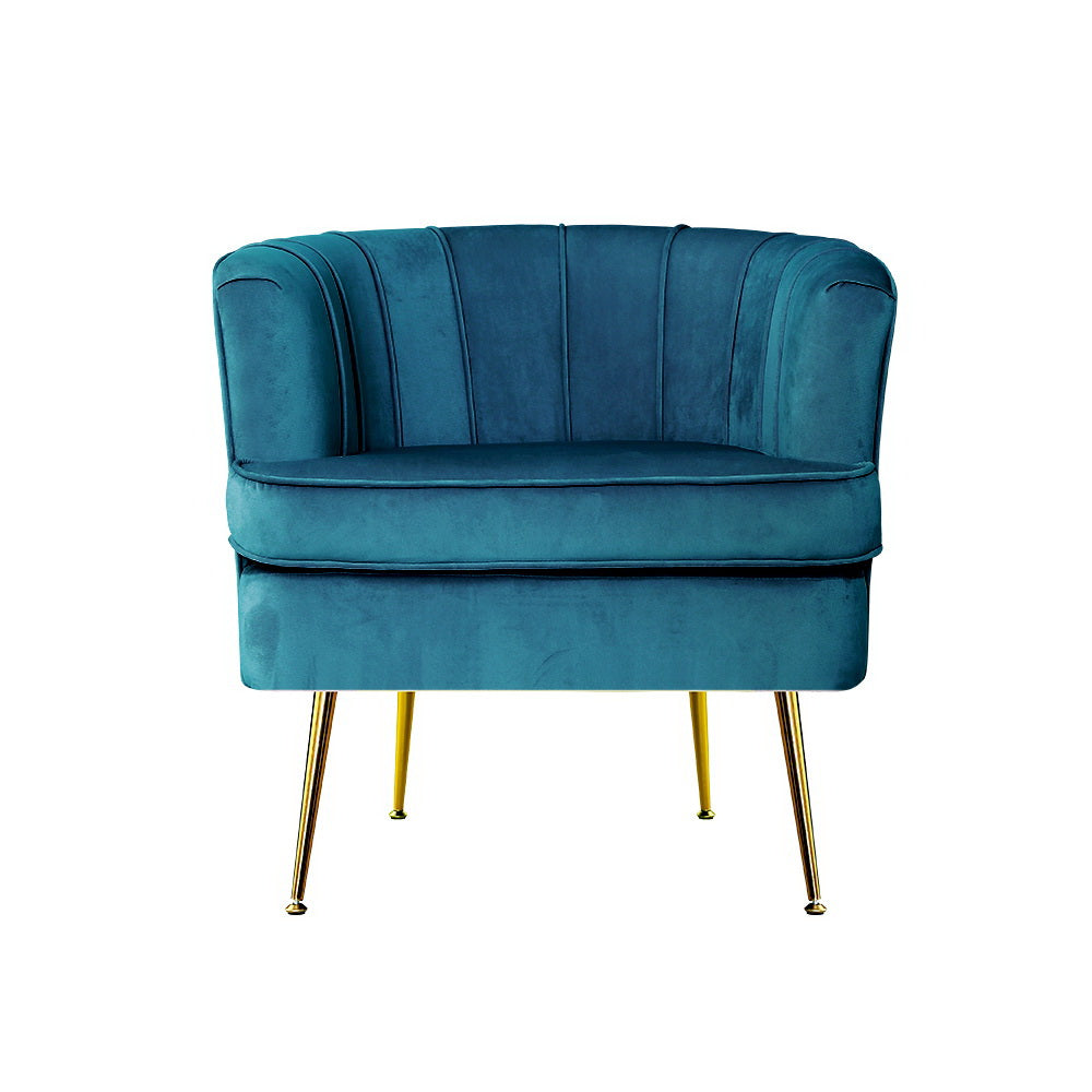 Artiss Norvia Accent Chair Navy Blue