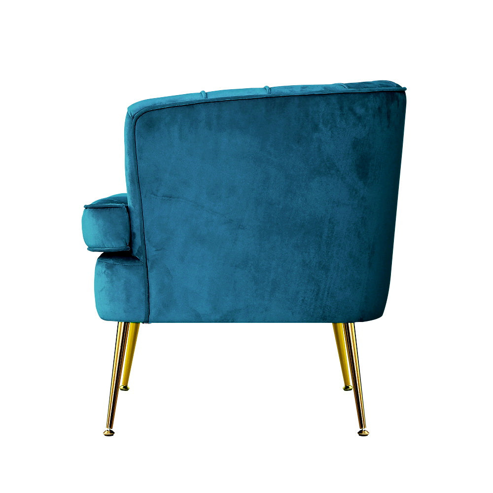 Artiss Norvia Accent Chair Navy Blue