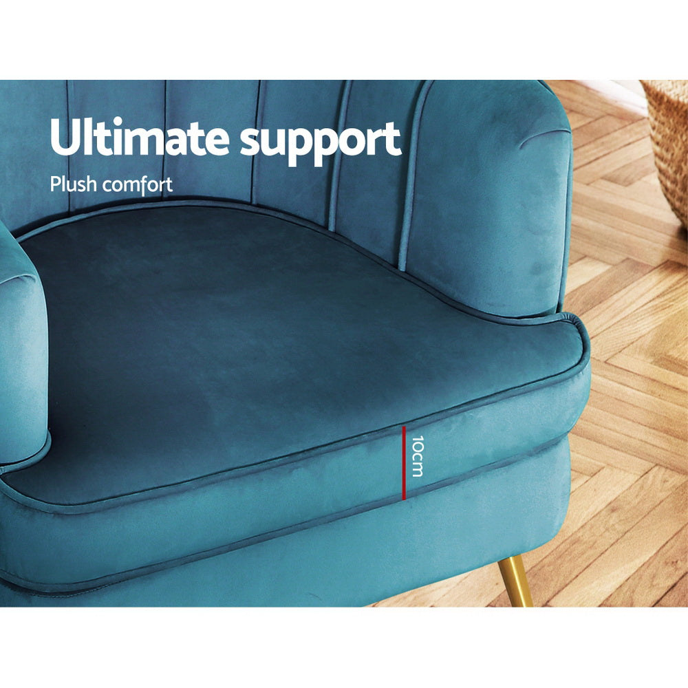 Artiss Norvia Accent Chair Navy Blue