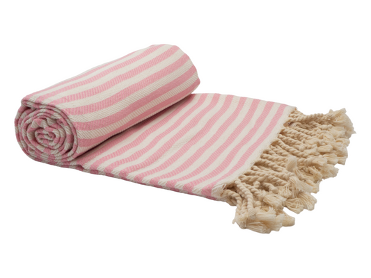 PORTSEA TURKISH COTTON BEACH TOWEL - BLUSH