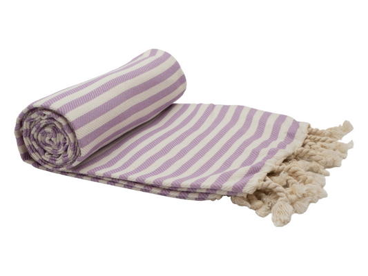 PORTSEA TURKISH COTTON BEACH TOWEL - LILAC